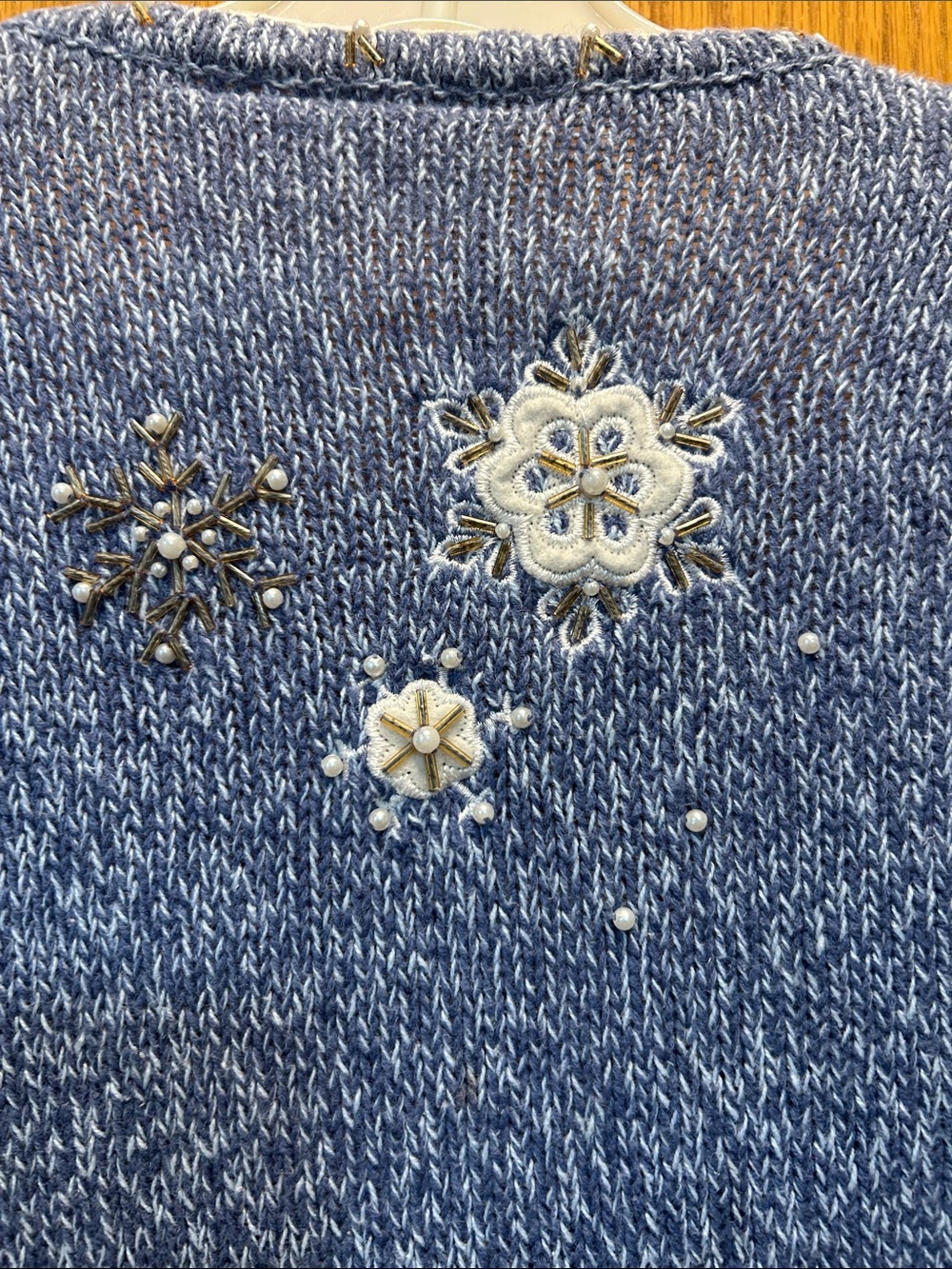 Blue Holiday Penguin Knit Vest. Size 1X. - Picture 6 of 6